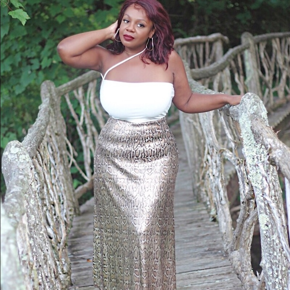 ZARA SNAKESKIN SEQUIN MAXI SKIRT!!